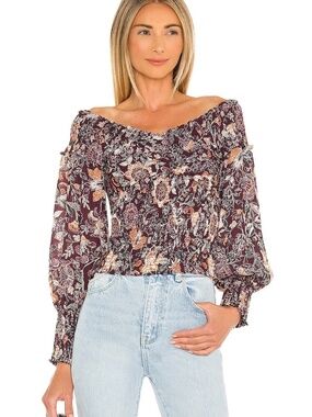 BB Dakota Smock Factor Top  with floral print, size XS